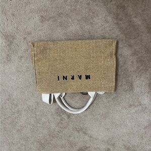 Marni Beige and White Textured Tote